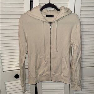Brandy Melville Cream Zip-Up Hoodie
